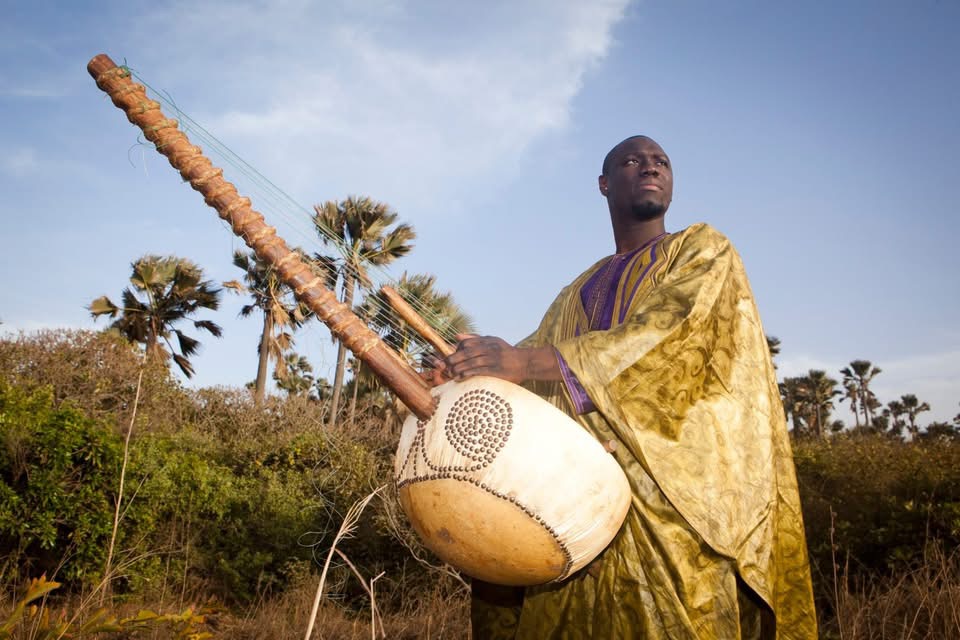 Griot on a kora